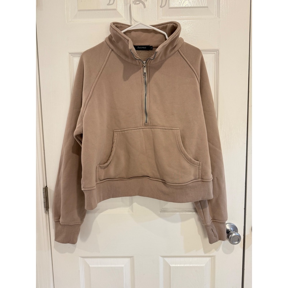Automet Half Zip Pullover Sweatshirt Cropped Cozy Comfy Casual XL